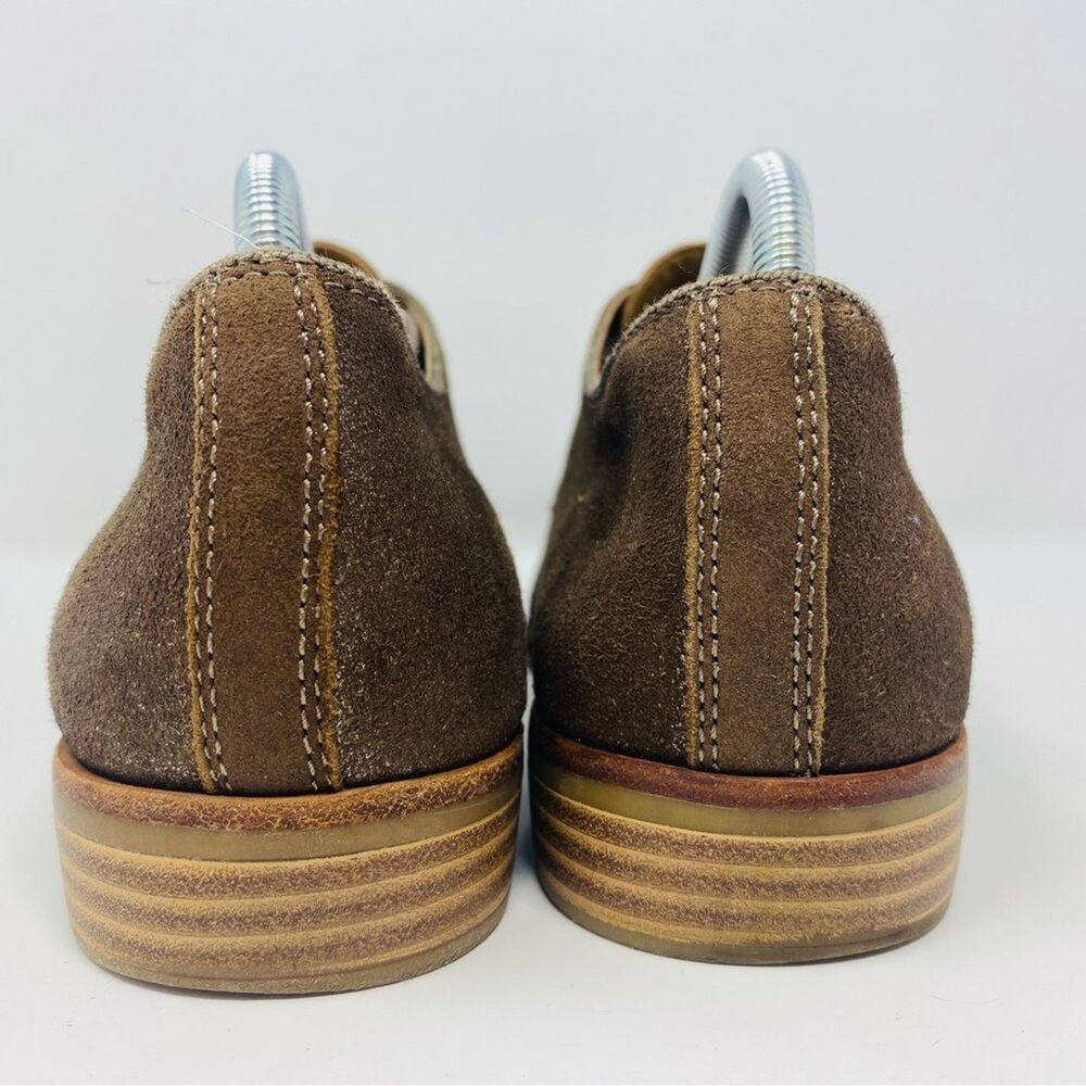 GH BASS 8 Ella Taupe Brown Leather Shimmer Suede Oxford Shoes Academia Y2K* - Picture 5 of 16
